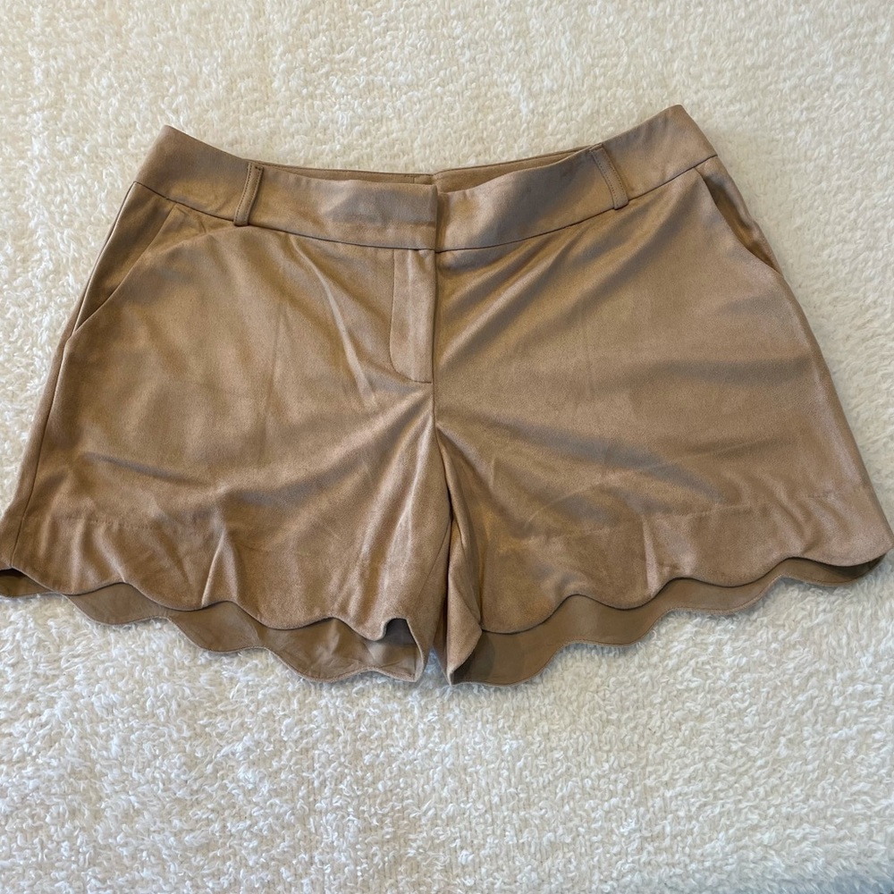 NWT Faux Suede Scalloped Edge Shorts